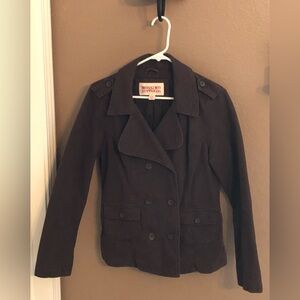 Mossimo Supply Co. Brown Pea Coat with Structured Design